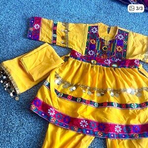 Colorful Kids Dance Costume with Floral Accents
